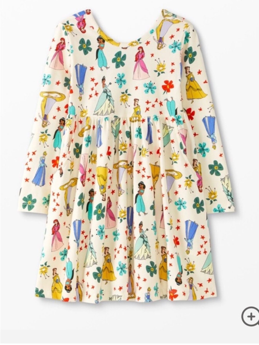 Hanna Anderson Disney Collection Princess Long Sleeve Skater Dress Girls Size 8